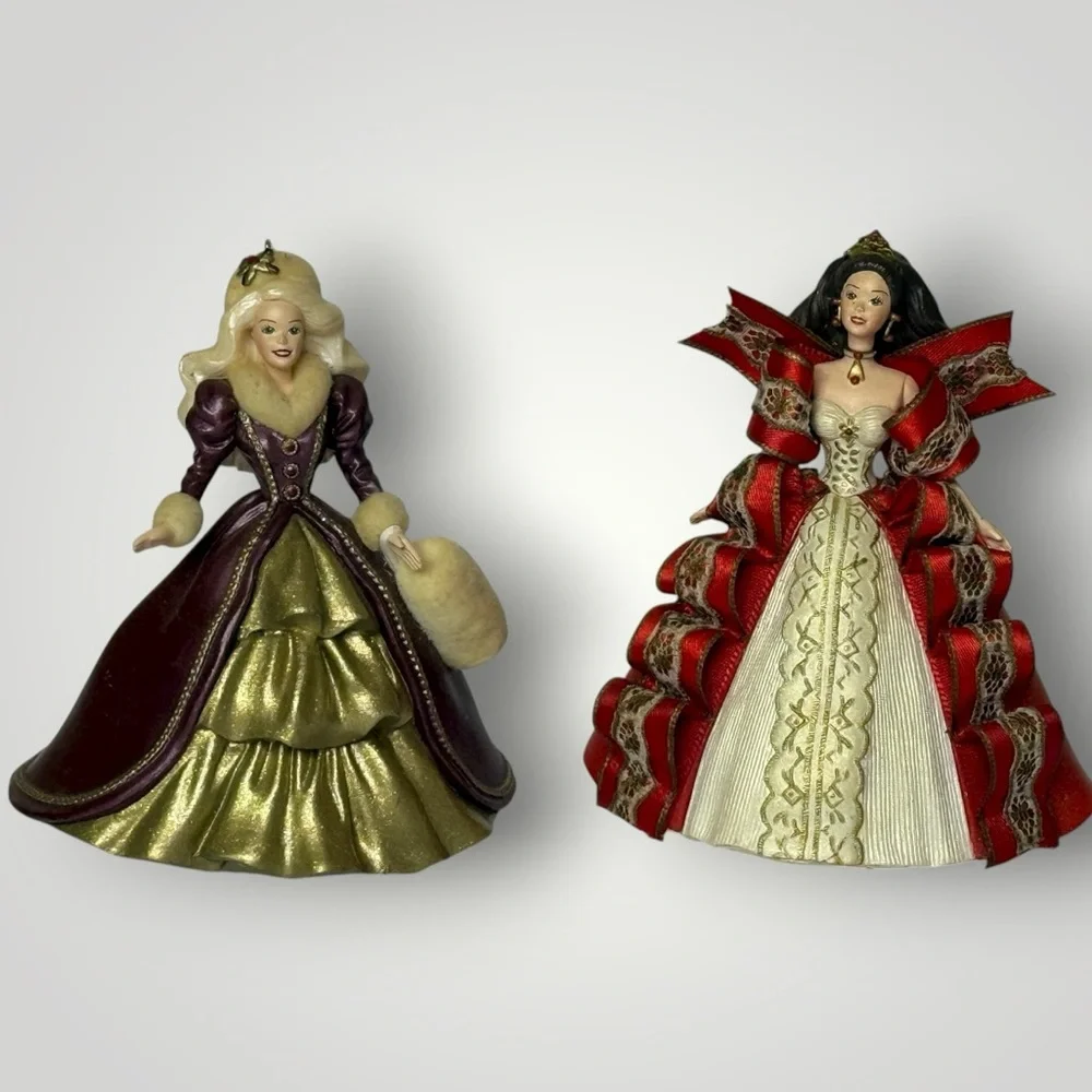 Vintage Hallmark 1996 1997‎ Holiday Barbie Hanging Christmas Ornaments
